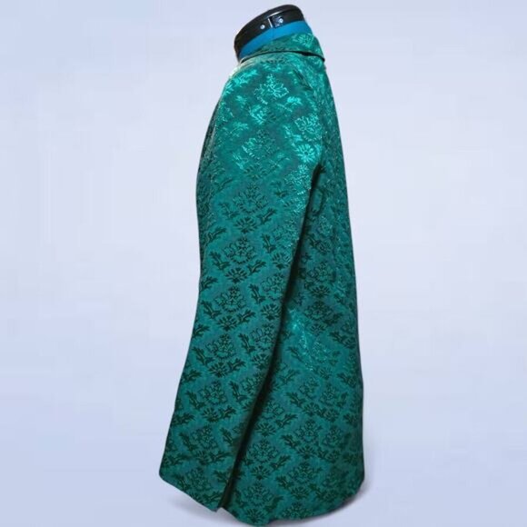 Sandro Floral Jacquard Jacket In Chlorophylle - Size 4 - Picture 3 of 11